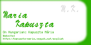 maria kapuszta business card